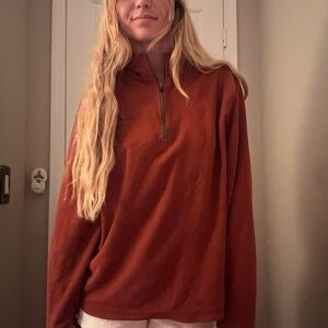 Eddie Bauer Rust colored (Burnt Orange)  Zip Up Sweater